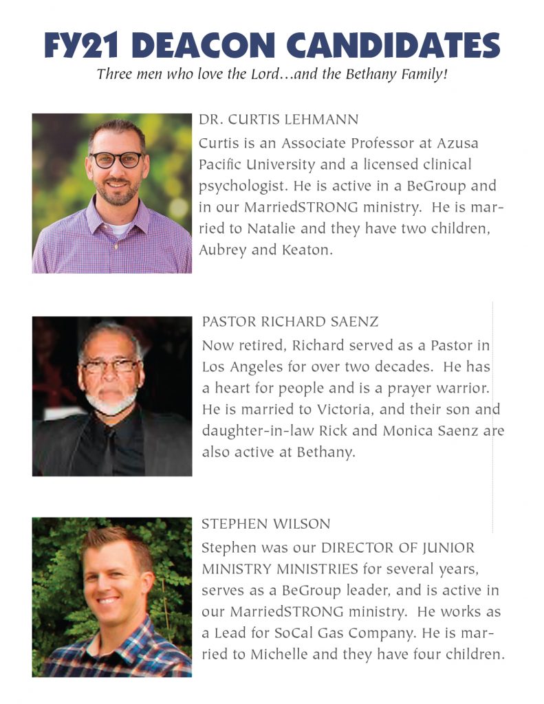 FY21DeaconCandidateswithphotosweb_v.2 Bethany A Place of New